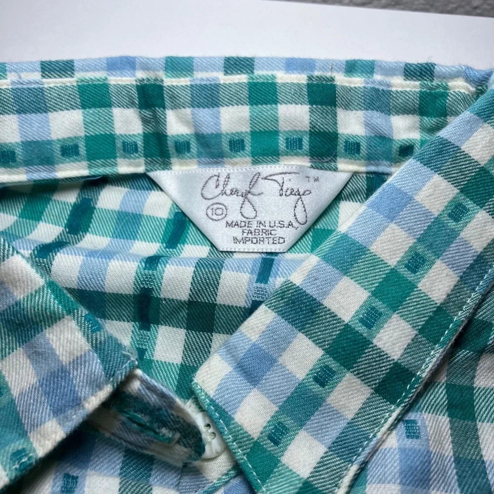 1980s Deadstock NWT Vintage Cheryl Tiegs Button-Down Shirt Size 10 Sears USA - Picture 3 of 12